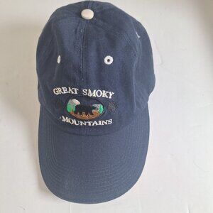 Navy Blue "Great Smoky Mountains" Embroidered Adjustable Cap By J Hats